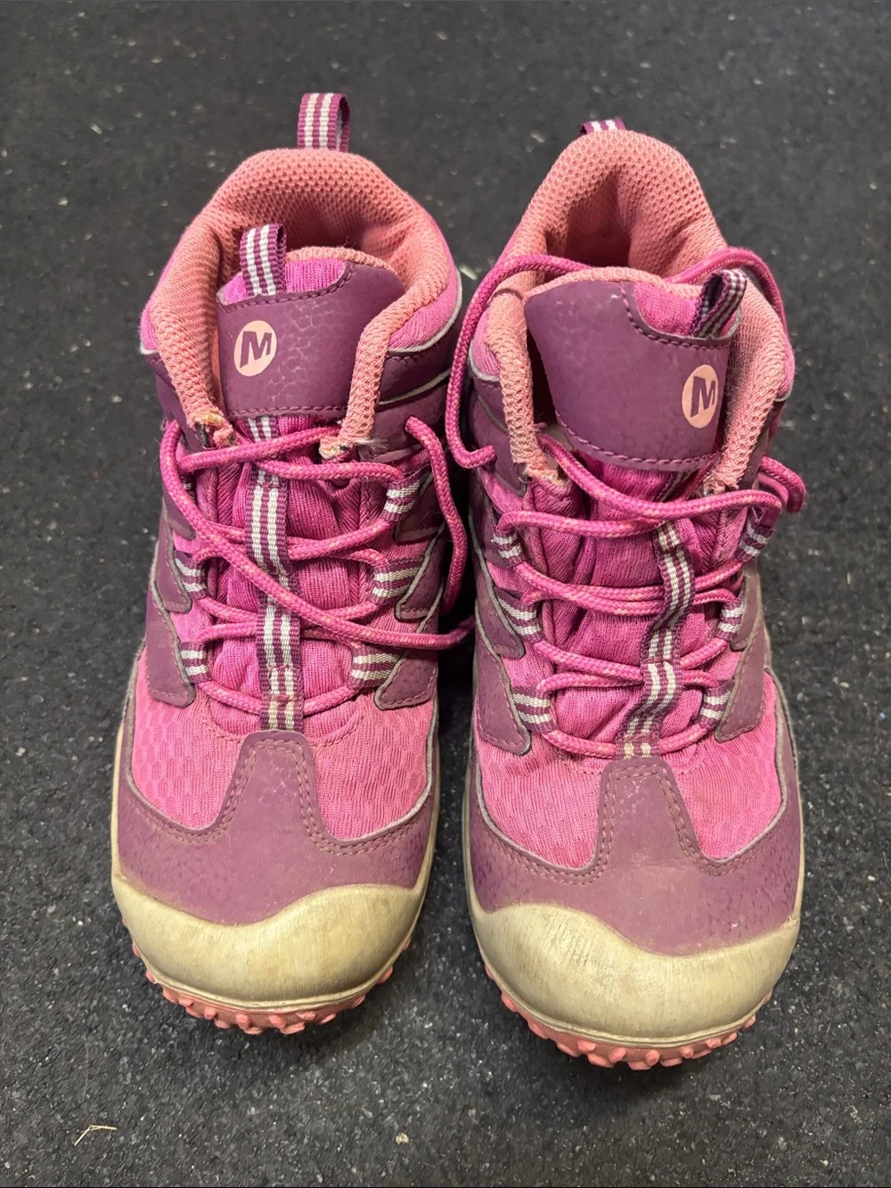 Merrell Pink and Tan Kids Trail Boots